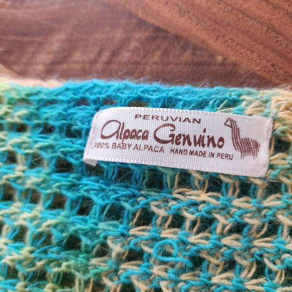 Peruvian Alpaca Genuino Hand Made Ombre Fringed Scarf - Picture 7 of 7